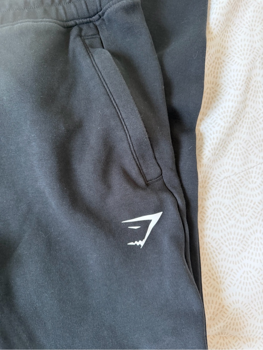 Gymshark Black Jogger Sweatpants with White Logo
